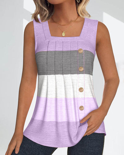 Riley | Button-Up Striped Tank Top