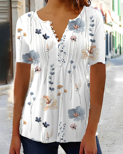 Emily | Short Sleeve Blouse with Button Closure