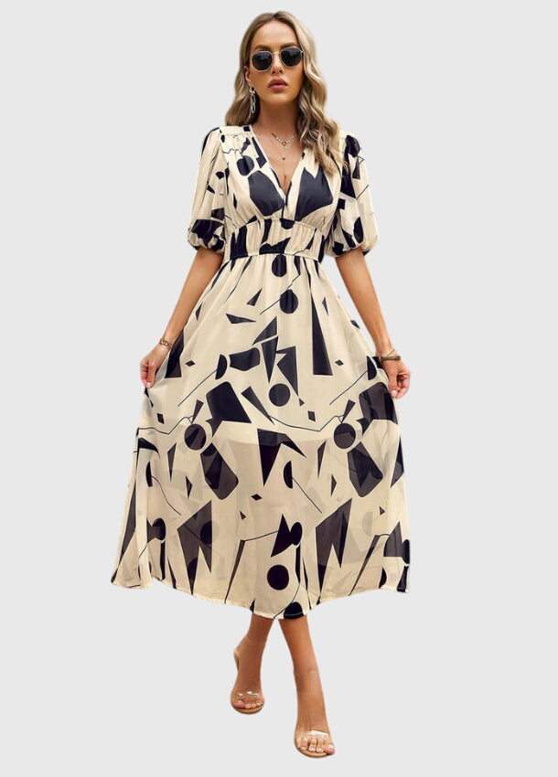 Merlina™ | Modelująca Kwiatowa Sukienka Midi